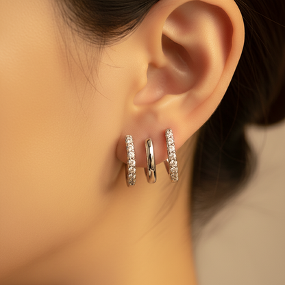 Close-up of Correct Layered Heart Earring