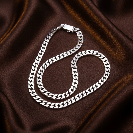 Cuban Chain Set - Dark Brown Silk