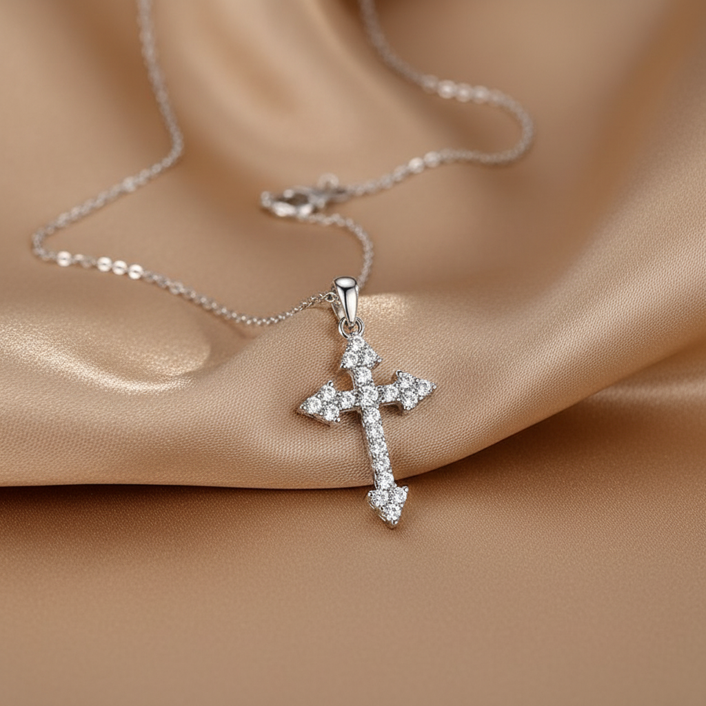 Declaration Diamond Cross Necklace | S925 Sterling Silver