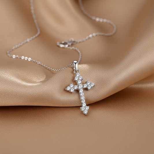 Declaration Diamond Cross Necklace | S925 Sterling Silver
