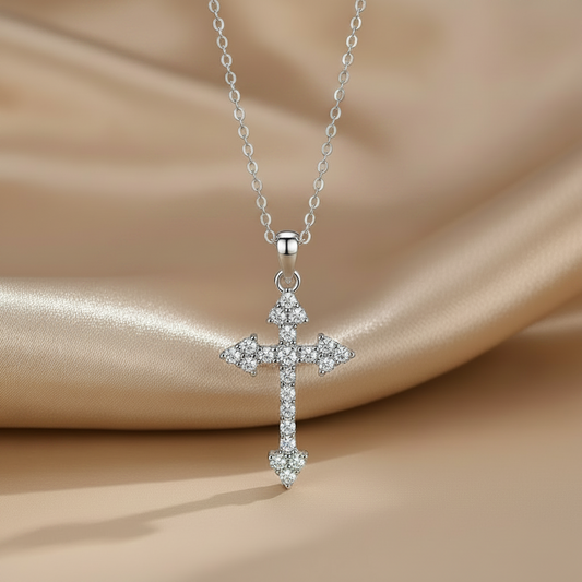 Declaration Diamond Cross Necklace | S925 Sterling Silver