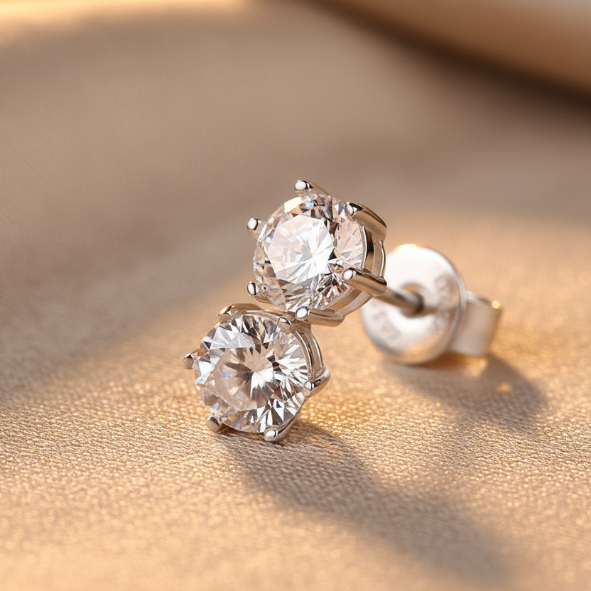Moissanite Stud Earrings | S925 Sterling Silver