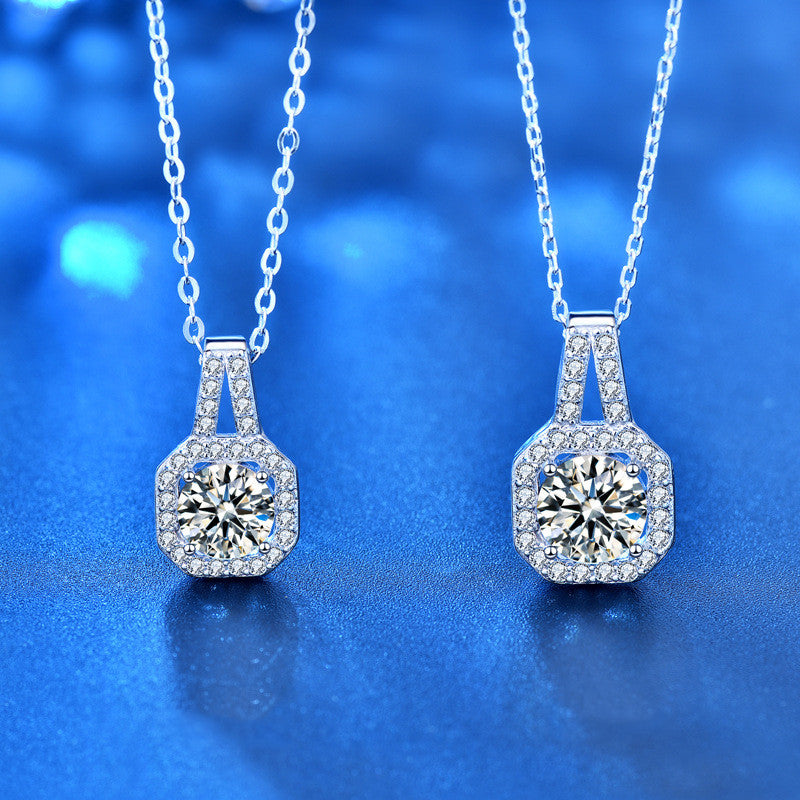 Collier Princesse Sac en Argent Sterling 925 Moissanite pour Femme