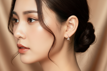 Cherished Pearl Heart Drop Earrings | S925 Sterling Silver