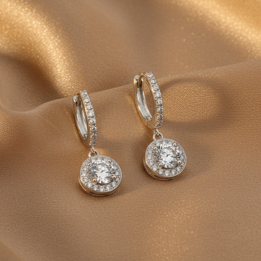 Pour les jeunes Boucles d'oreilles clous en moissanite | 0.5 carat | Argent S925 plaqué platine