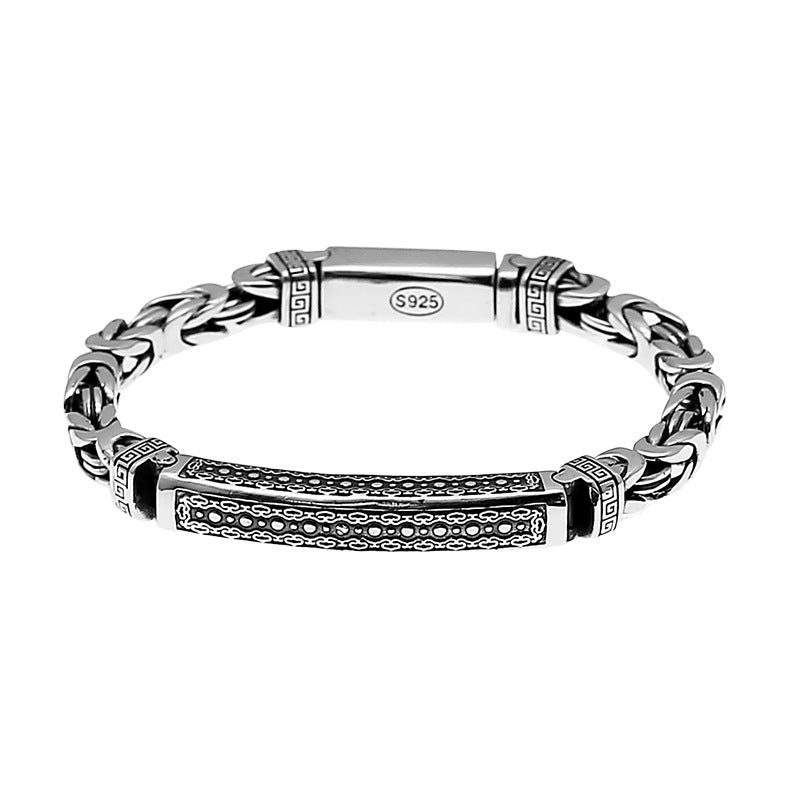 Thai Silver Retro Keel Pattern Bracelet | S925 Sterling Silver