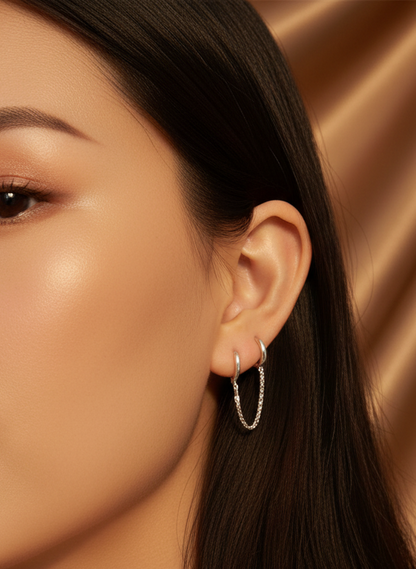 Long Drop Silver Earrings | S925 Sterling Silver