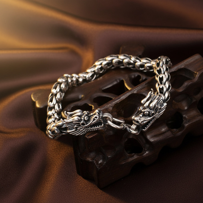Dragon Bracelet Detail - Dark Brown Silk