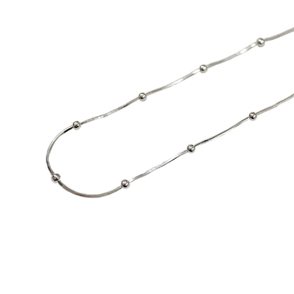 Minimalist Beaded Necklace | S925 Sterling Silver