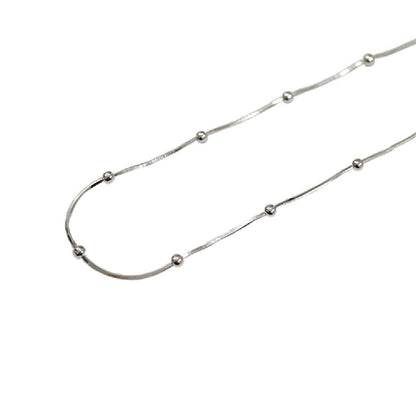 Minimalist Beaded Necklace | S925 Sterling Silver