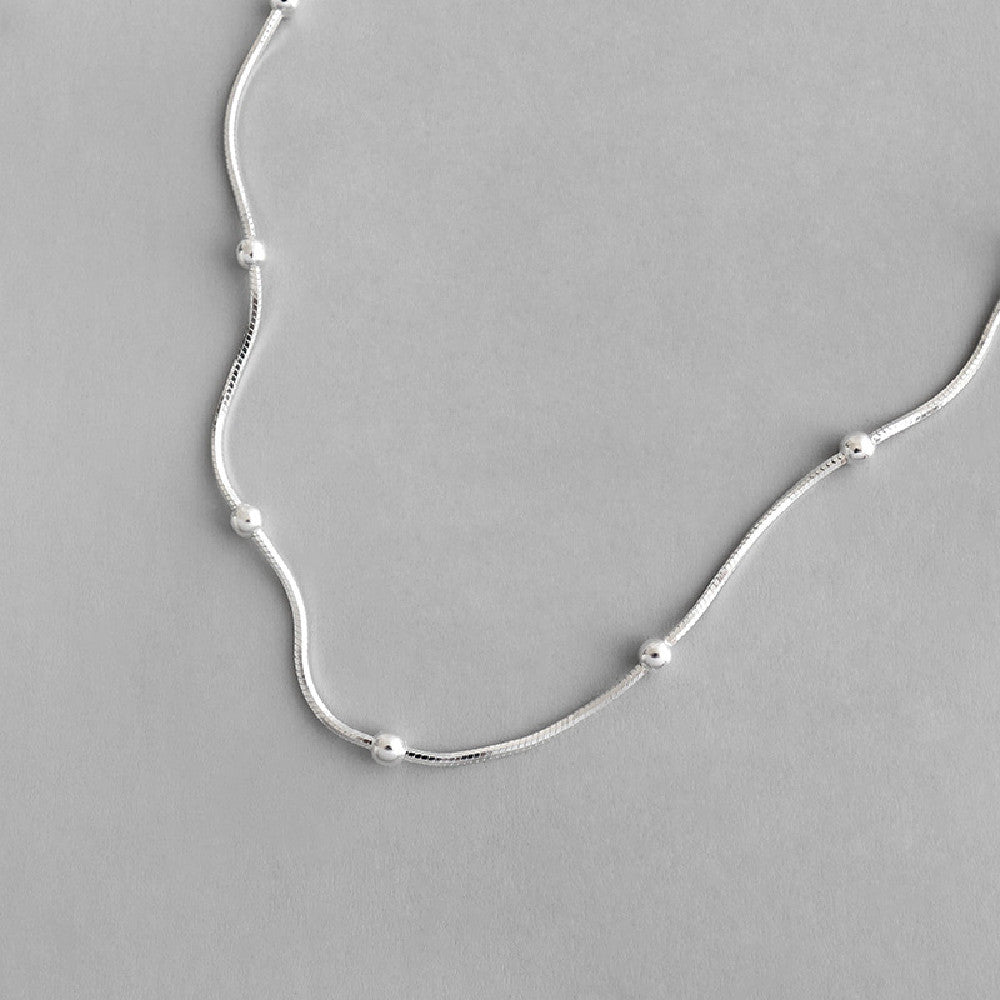 Minimalist Beaded Necklace | S925 Sterling Silver