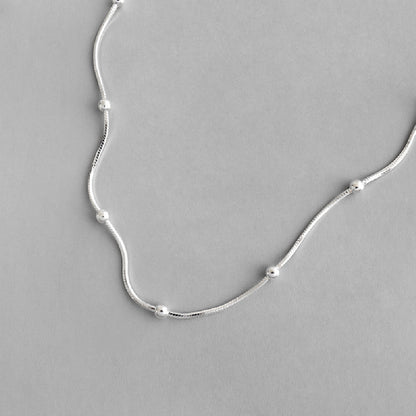 Minimalist Beaded Necklace | S925 Sterling Silver