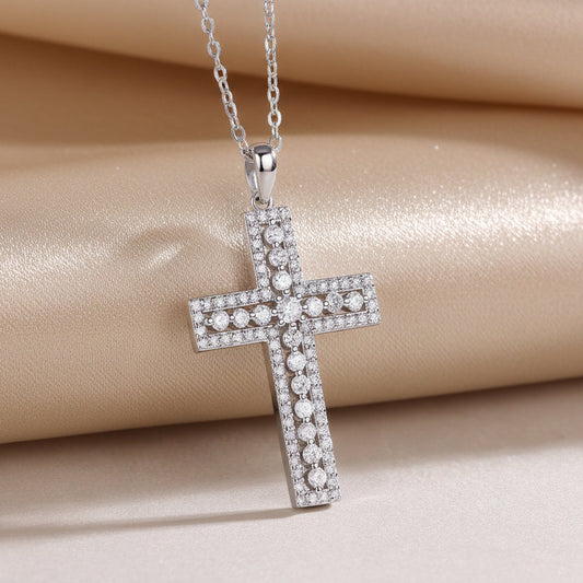 Moissanite Faith Pendant Necklace | S925 Sterling Silver