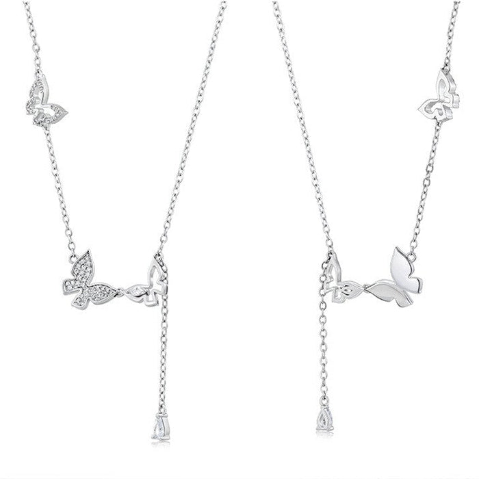Elegant Multi Butterfly Necklace | S925 Sterling Silver