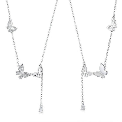 Elegant Multi Butterfly Necklace | S925 Sterling Silver