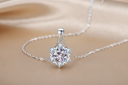 Collier pendentif flocon de neige | Moissanite et Argent S925