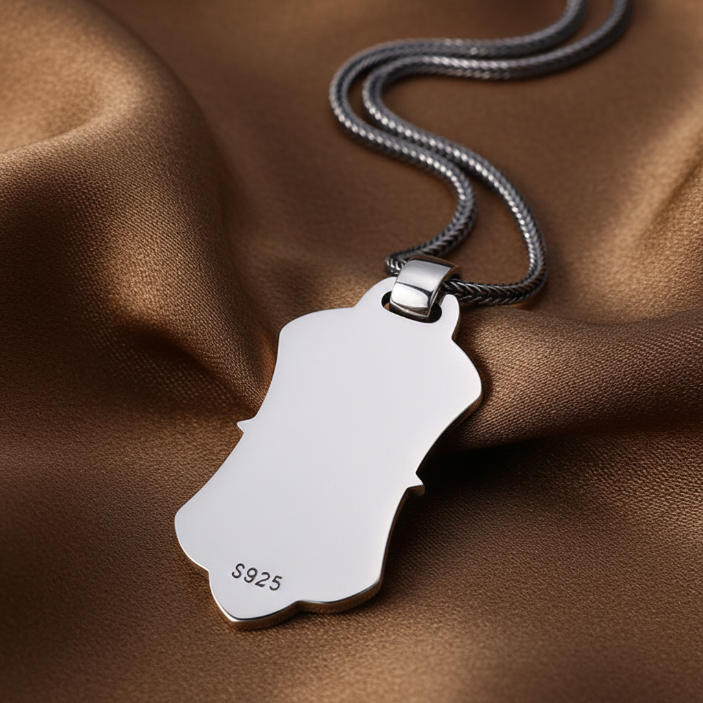 Boat Anchor Tag Pendant Necklace | S925 Sterling Silver