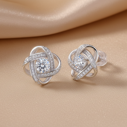 Hope Beam Moissanite Stud Earrings | S925 Sterling Silver