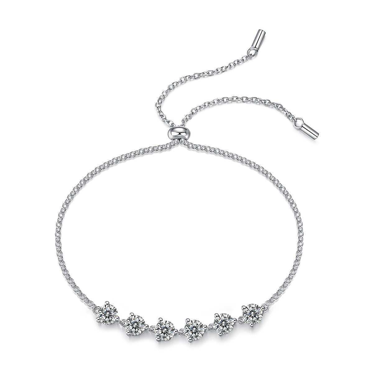 Ensemble de bracelets en moissanite Dreamy Beauty | Argent S925 plaqué platine
