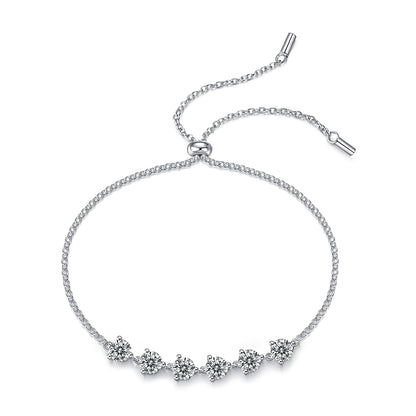 Ensemble de bracelets en moissanite Dreamy Beauty | Argent S925 plaqué platine