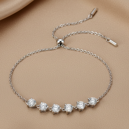Ensemble de bracelets en moissanite Dreamy Beauty | Argent S925 plaqué platine