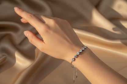 Ensemble de bracelets en moissanite Dreamy Beauty | Argent S925 plaqué platine