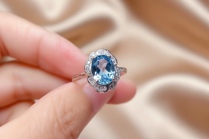Blue Topaz Pendant Necklace | S925 Sterling Silver