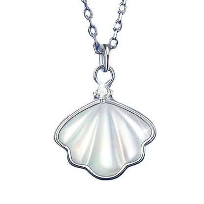 Mother-of-Pearl Shell Projection Necklace | S925 Sterling Silver