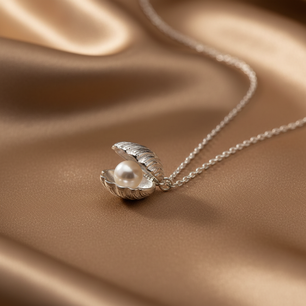 Pearl Oyster Necklace Side