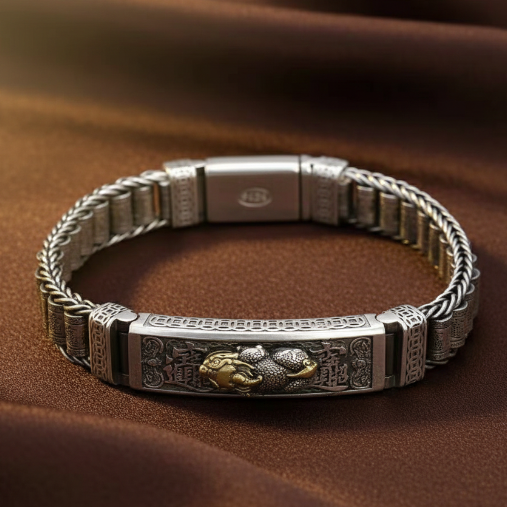 Pixiu Bracelet Circular - Dark Brown Silk