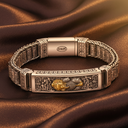 Pixiu Bracelet S925 - Dark Brown Silk