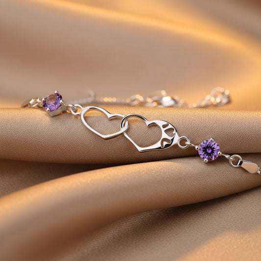 Intertwined Hearts Bracelet | S925 Sterling Silver