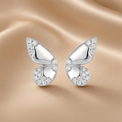 Butterfly Wing Stud Earrings | S925 Sterling Silver