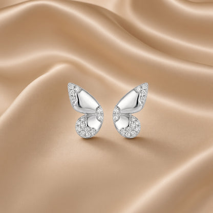 Butterfly Wing Stud Earrings | S925 Sterling Silver