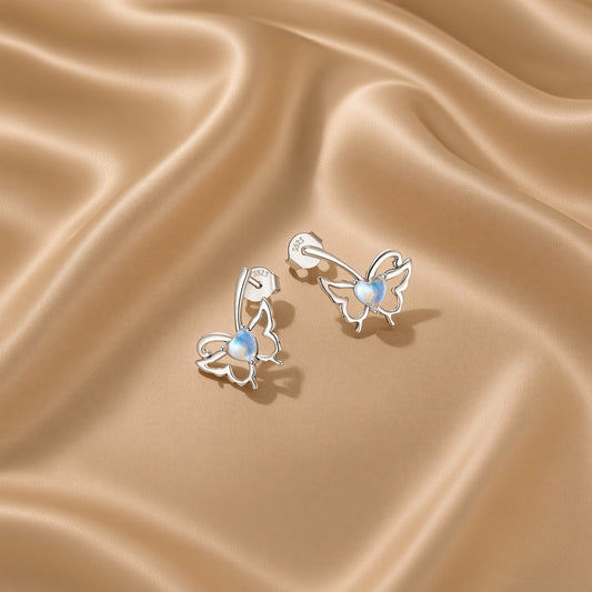 Moonstone Butterfly Studs | S925 Sterling Silver