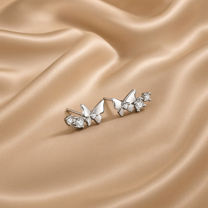 Versatile Butterfly Stud Earrings | S925 Sterling Silver
