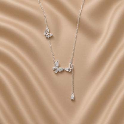 Elegant Multi Butterfly Necklace | S925 Sterling Silver