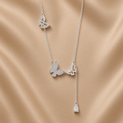Elegant Multi Butterfly Necklace | S925 Sterling Silver