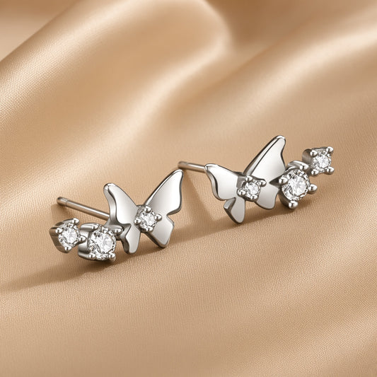 Versatile Butterfly Stud Earrings | S925 Sterling Silver