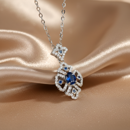 Sapphire Necklace Artistic Angle