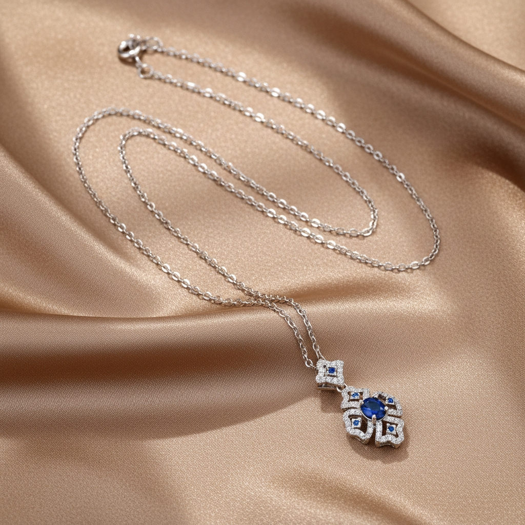 Sapphire Necklace Full View