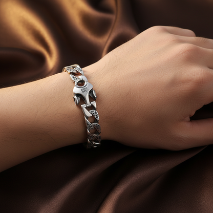 Skull Bracelet Front View on Wrist